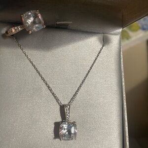 Zales matching Sterling silver Necklace and ring set.